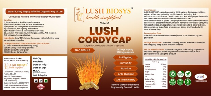 LUSH CORDYCAP (Cordyceps militaris Capsules ) - Image 2